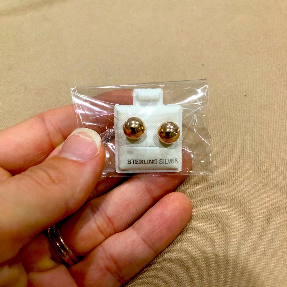 Rose gold ball studs